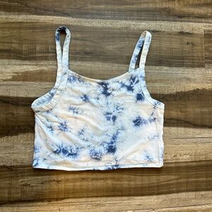 Blue and White Aeropostale Tie Dye Crop Top